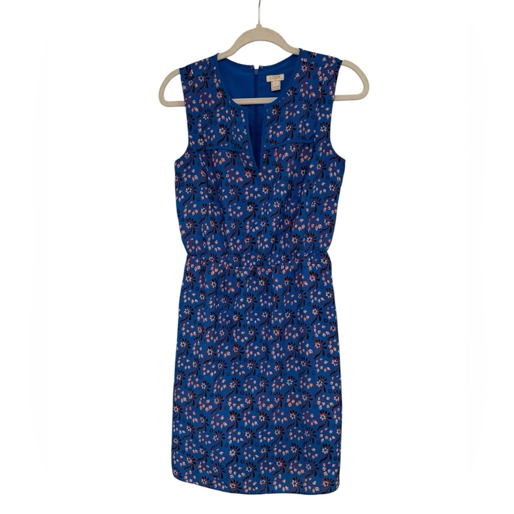NWOT J. Crew Blue Floral Mini Dress - Size 2 - Perfectly Preppy! Hello Summer!